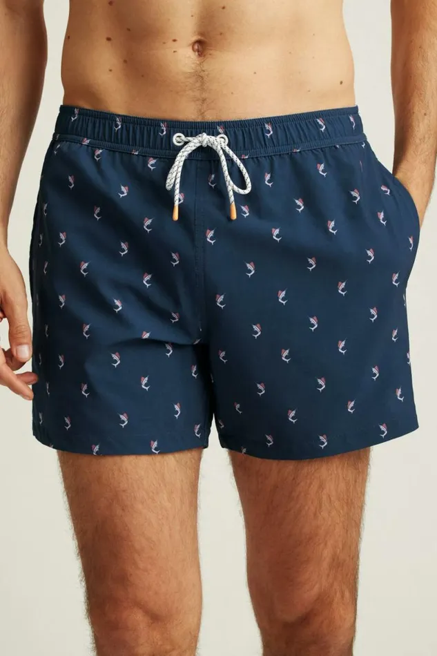 Men Riviera Recycled Swim Trunks Navy Catch Of The Day Bonobos Swim Trunks