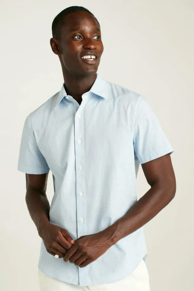 Men Riviera Short Sleeve Shirt Blue Oxnard Stripe Bonobos Short Sleeve Shirts