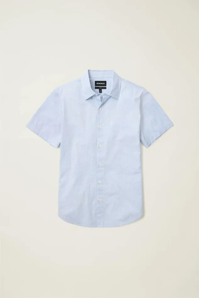 Men Riviera Short Sleeve Shirt Blue Oxnard Stripe Bonobos Short Sleeve Shirts