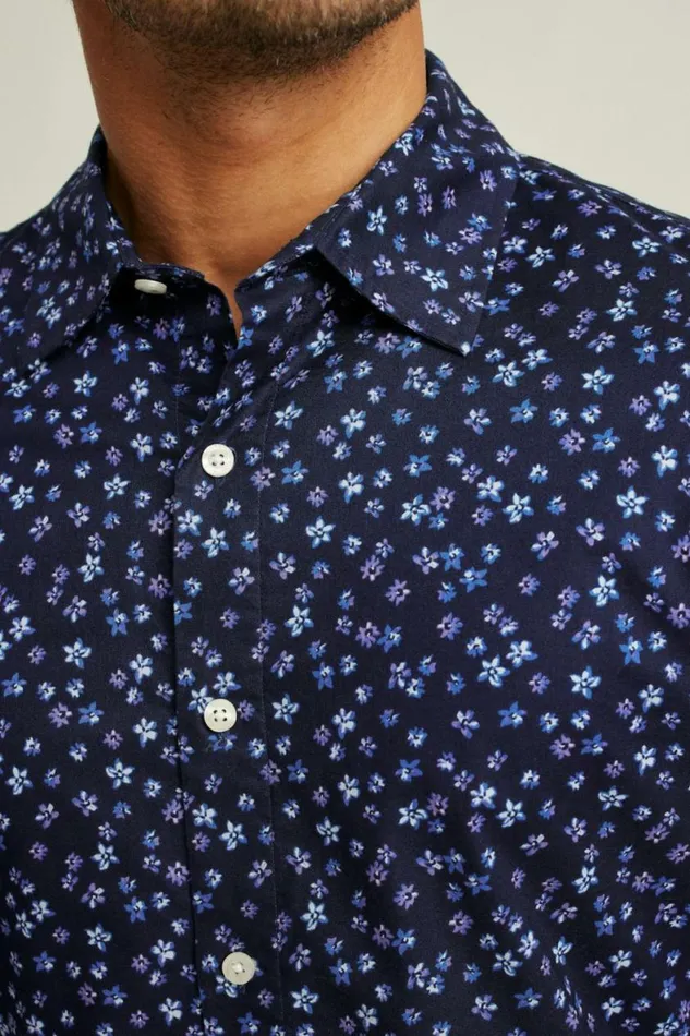 Men Riviera Short Sleeve Shirt Navy Petra Floral Bonobos Short Sleeve Shirts