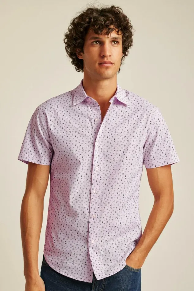 Men Riviera Short Sleeve Shirt Pink And Blue Honeymoon Bonobos Short Sleeve Shirts