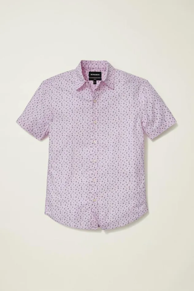 Men Riviera Short Sleeve Shirt Pink And Blue Honeymoon Bonobos Short Sleeve Shirts