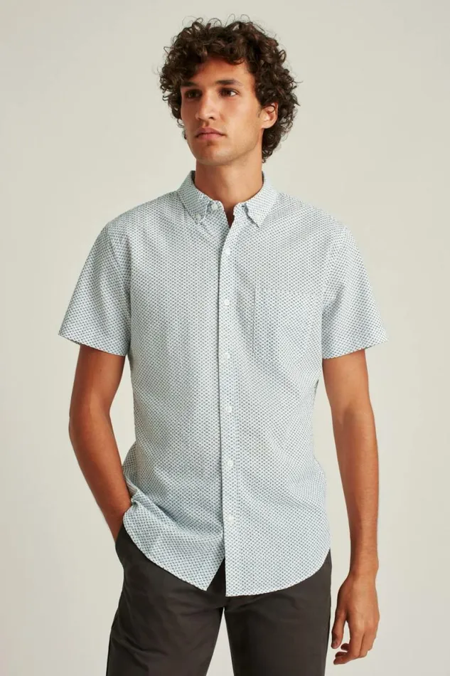 Men Riviera Short Sleeve Shirt White Seersucker Duane Flower Bonobos Short Sleeve Shirts