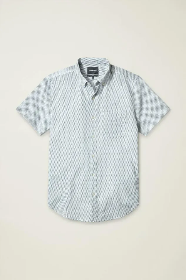 Men Riviera Short Sleeve Shirt White Seersucker Duane Flower Bonobos Short Sleeve Shirts