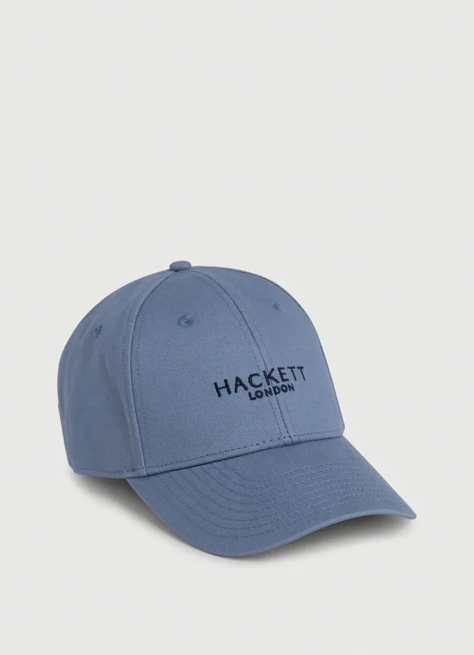 Men Scarves and Caps Hackett London Baseball Cap Chambray Blue