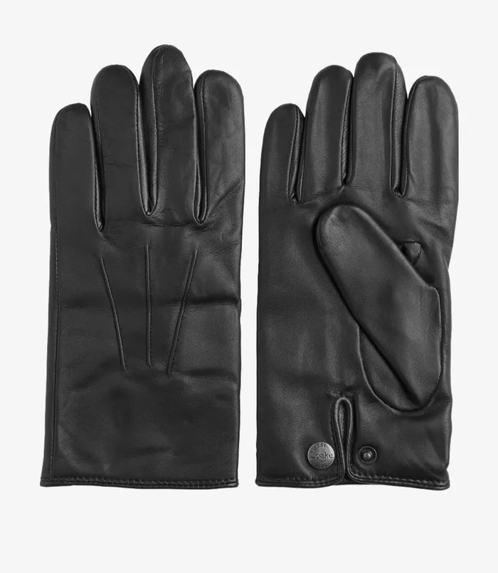 Men Shackleton Gloves Black Leather Gloves Loake
