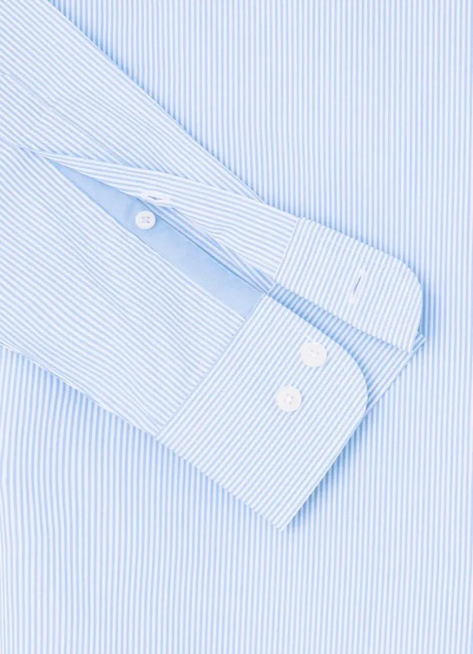Men Shirts Hackett London Slim Fit Bengal Striped Shirt Sky Blue