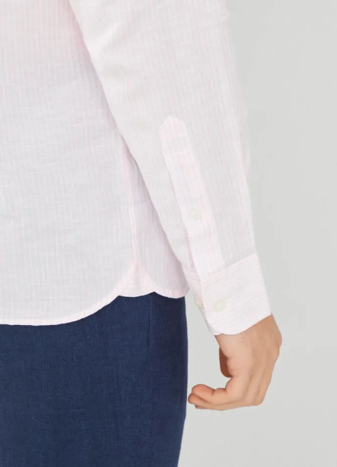 Men Shirts Hackett London Slim Fit Striped Shirt Light Pink