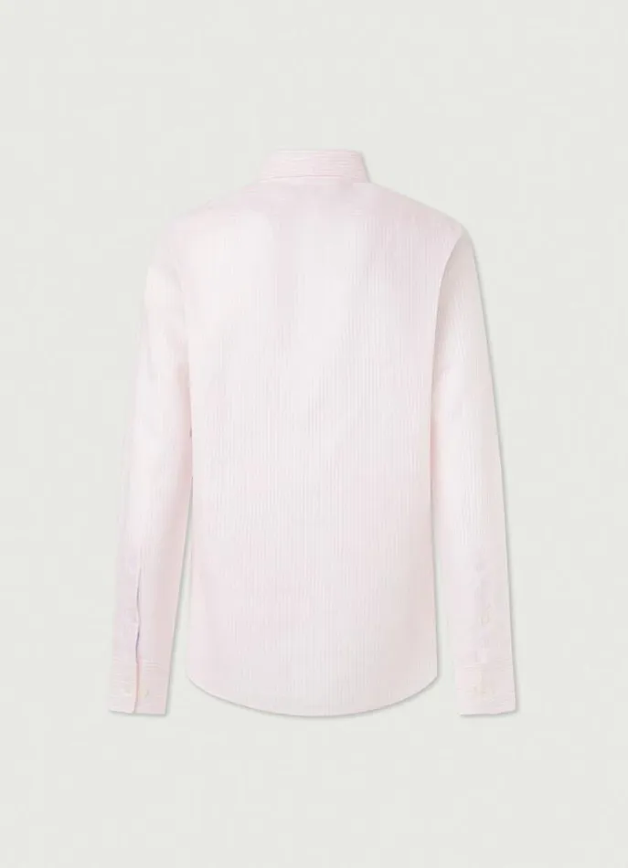Men Shirts Hackett London Slim Fit Striped Shirt Light Pink