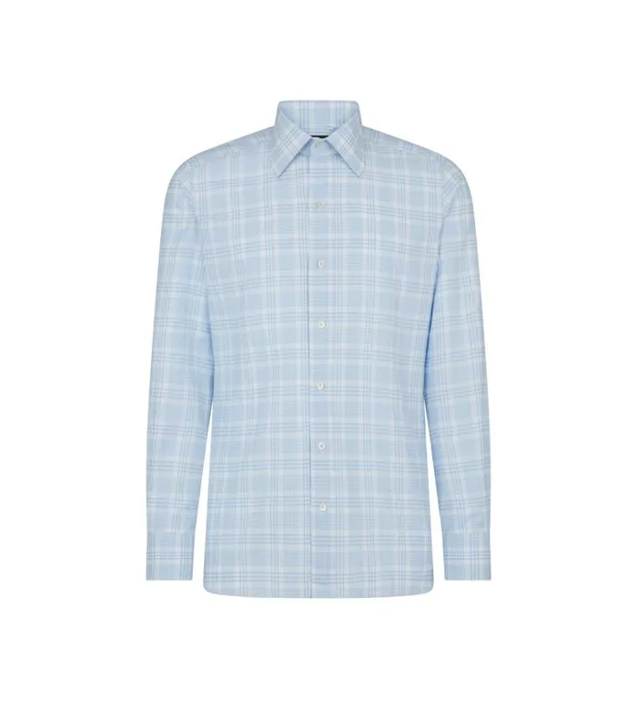 Men Shirts Tom Ford Oxford Tattersall Slim Fit Shirt Combo Sky Blue