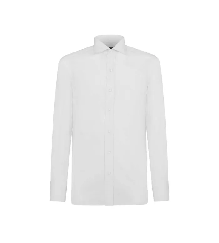 Men Shirts Tom Ford Poplin Slim Fit Shirt Optical White