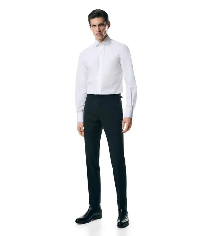 Men Shirts Tom Ford Poplin Slim Fit Shirt Optical White Men Shirts Tom Ford Poplin Slim Fit Shirt Optical White