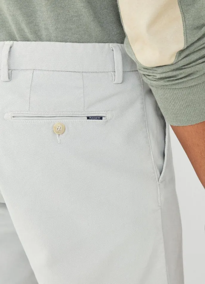 Men Shorts Hackett London Sanderson Piqu Cotton Bermuda Shorts Cement
