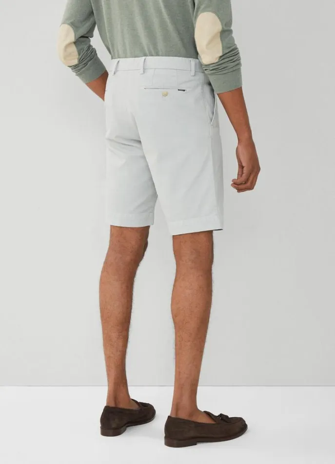 Men Shorts Hackett London Sanderson Piqu Cotton Bermuda Shorts Cement
