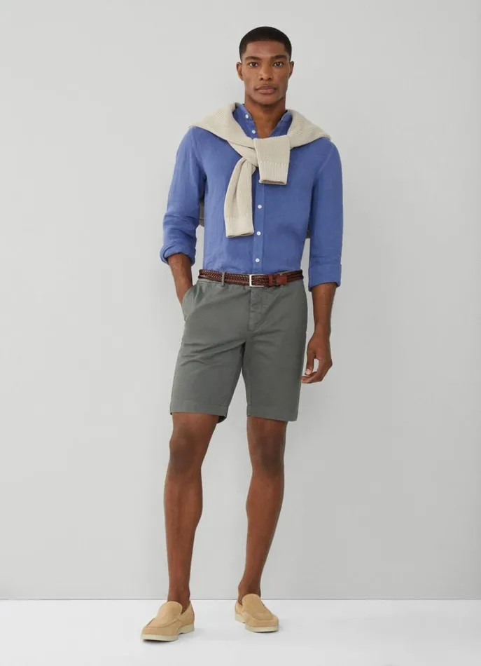 Men Shorts Hackett London Slim Fit Kensington Shorts Khaki
