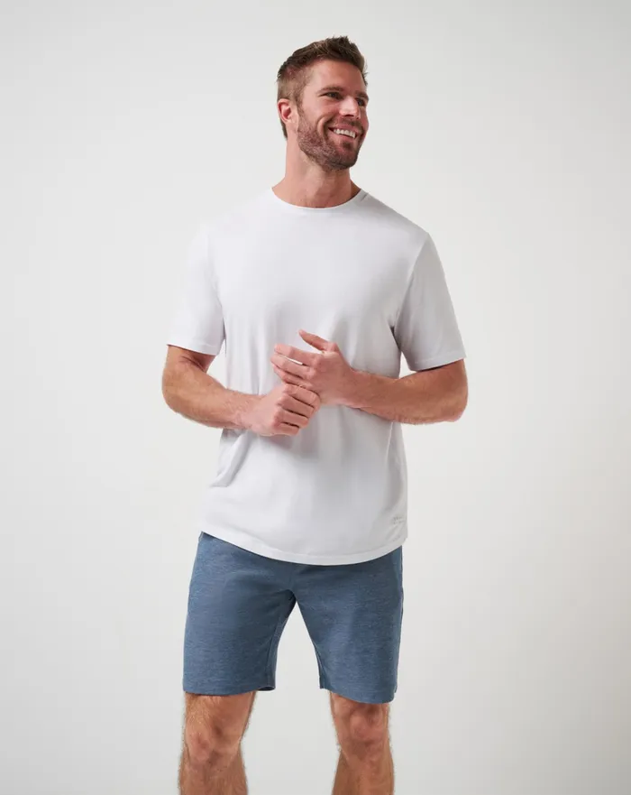 Men Shorts TravisMathew ADIRONDACK SHORT 9IN Heather Navy
