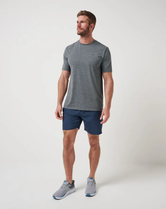 Men Shorts TravisMathew WANDERLUST EWAIST SHORT 75IN Mood Indigo