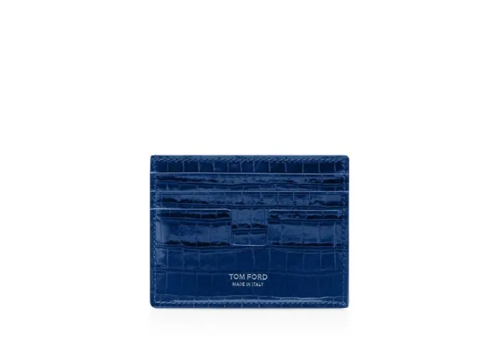 Men Small Leather Goods Tom Ford Glossy Printed Croc Cardholder