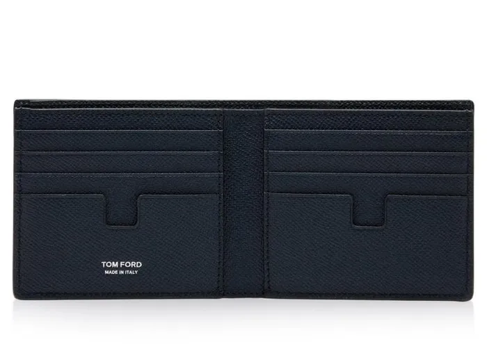 Men Small Leather Goods Tom Ford Small Grain Leather Bifold Wallet Midnight Blue Men Small Leather Goods Tom Ford Small Grain Leather Bifold Wallet Midnight Blue