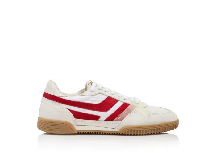 Men Sneakers Tom Ford Leather Nylon Jackson Sneaker White Red