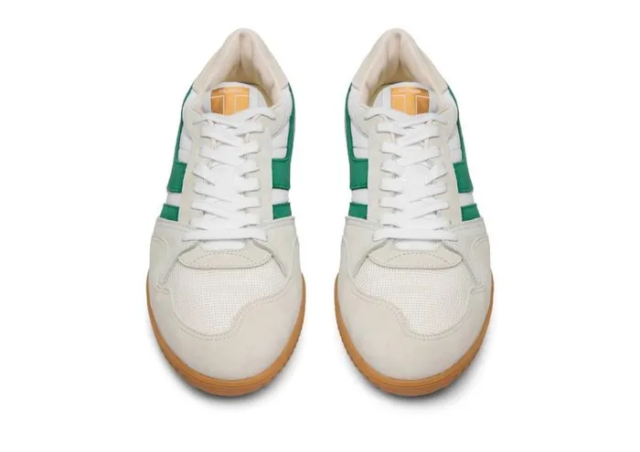 Men Sneakers Tom Ford Suede Jackson Sneaker Whitegreen Amber