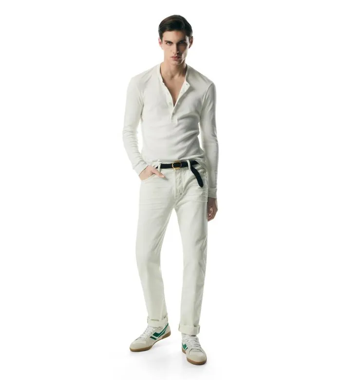 Men Sneakers Tom Ford Suede Jackson Sneaker Whitegreen Amber
