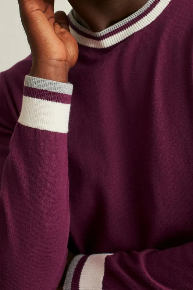 Men Soft Air Golf Sweater Burgundy With White Bonobos Crew and VNeck Sweaters