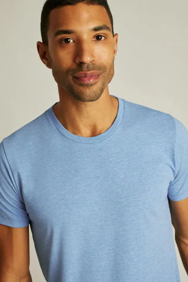 Men Soft Everyday Tee Heather Lichen Blue Bonobos Short Sleeve Tees