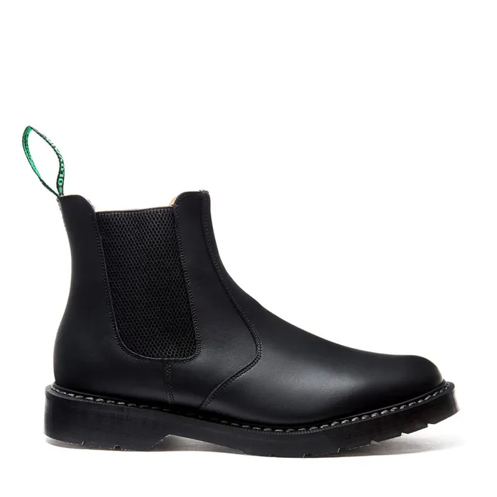 Men Solovair Chelsea Boots Black Greasy Dealer Boot
