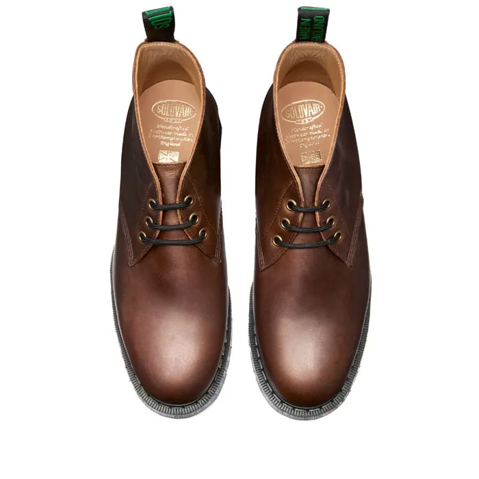 Men Solovair Chukka Boots Gaucho Crazy Horse 3 Eye Chukka Boot