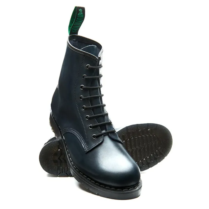 Men Solovair Derby Boots Navy Gaucho 8 Eye Derby Boot