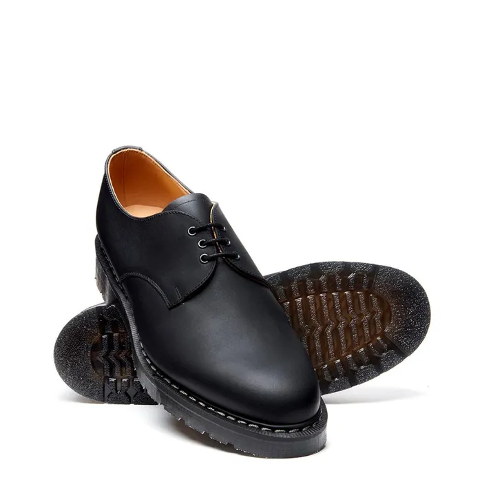 Men Solovair Gibson Shoes Black Greasy Gibson Shoe