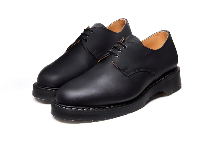 Men Solovair Gibson Shoes Black Greasy Gibson Shoe