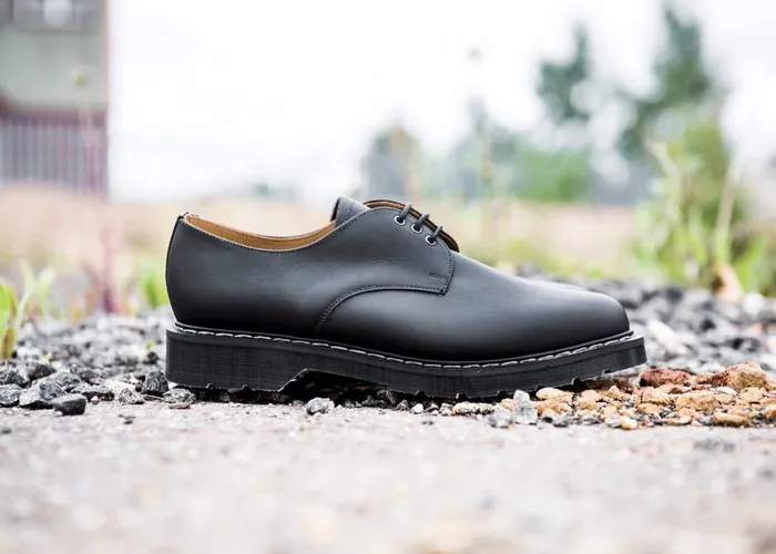 Men Solovair Gibson Shoes Black Greasy Gibson Shoe