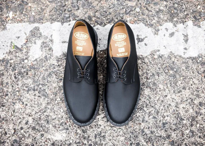 Men Solovair Gibson Shoes Black Greasy Gibson Shoe