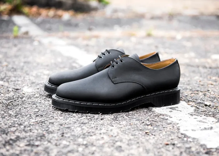 Men Solovair Gibson Shoes Black Greasy Gibson Shoe