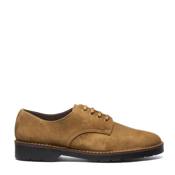 Men Solovair Gibson Shoes Tan Suede 4 Eye Gibson Shoe
