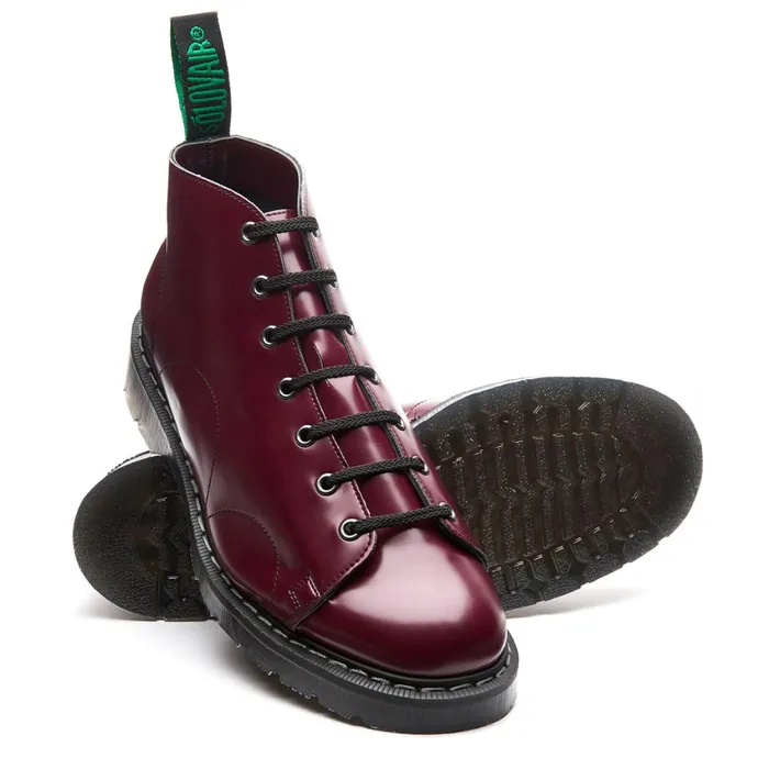 Men Solovair Monkey Boots Merlot Vegan HiShine Monkey Boot