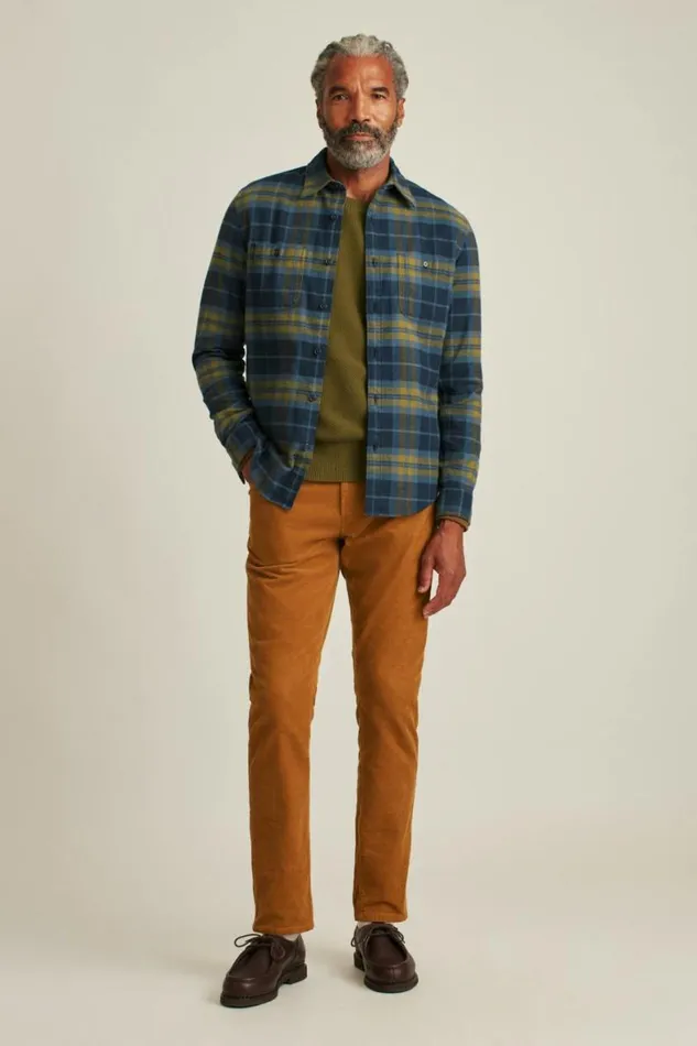Men Stretch Flannel Shirt Teton Lake Plaid Bonobos Overshirts