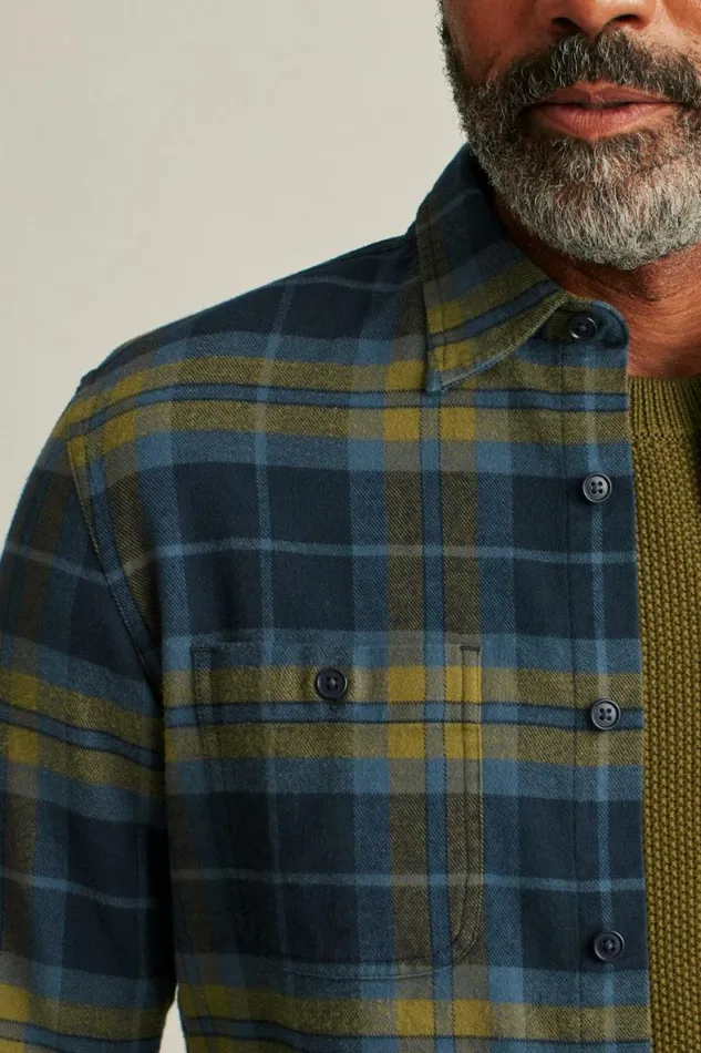 Men Stretch Flannel Shirt Teton Lake Plaid Bonobos Overshirts