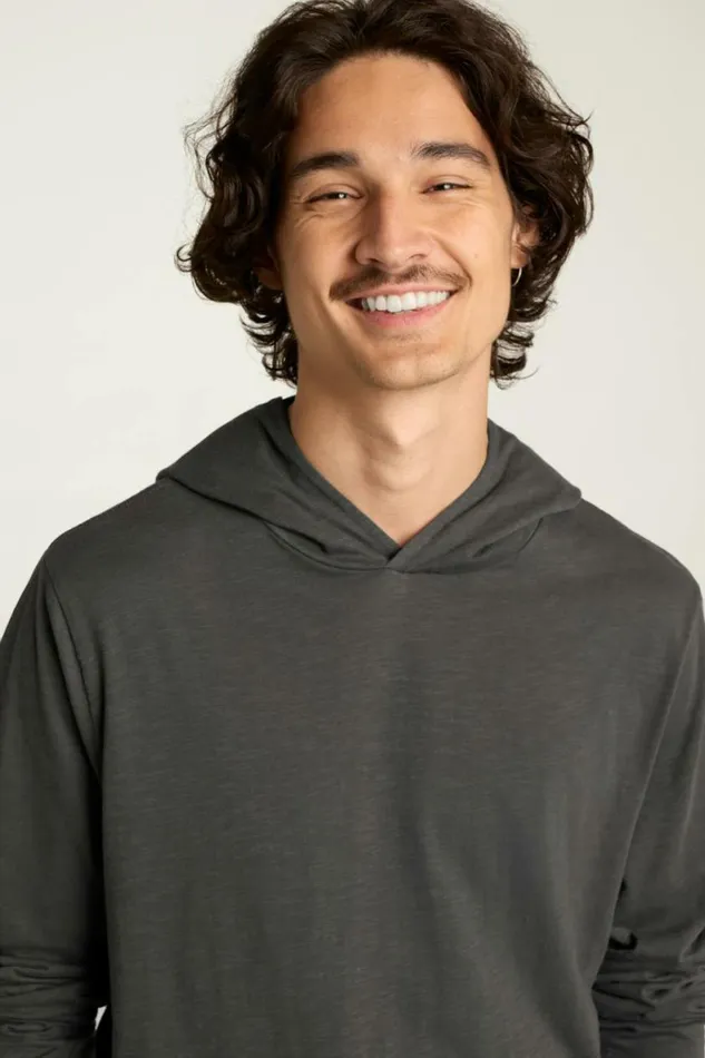 Men Sun Faded Hoodie Black Oyster Bonobos Sweatshirts and Fleece