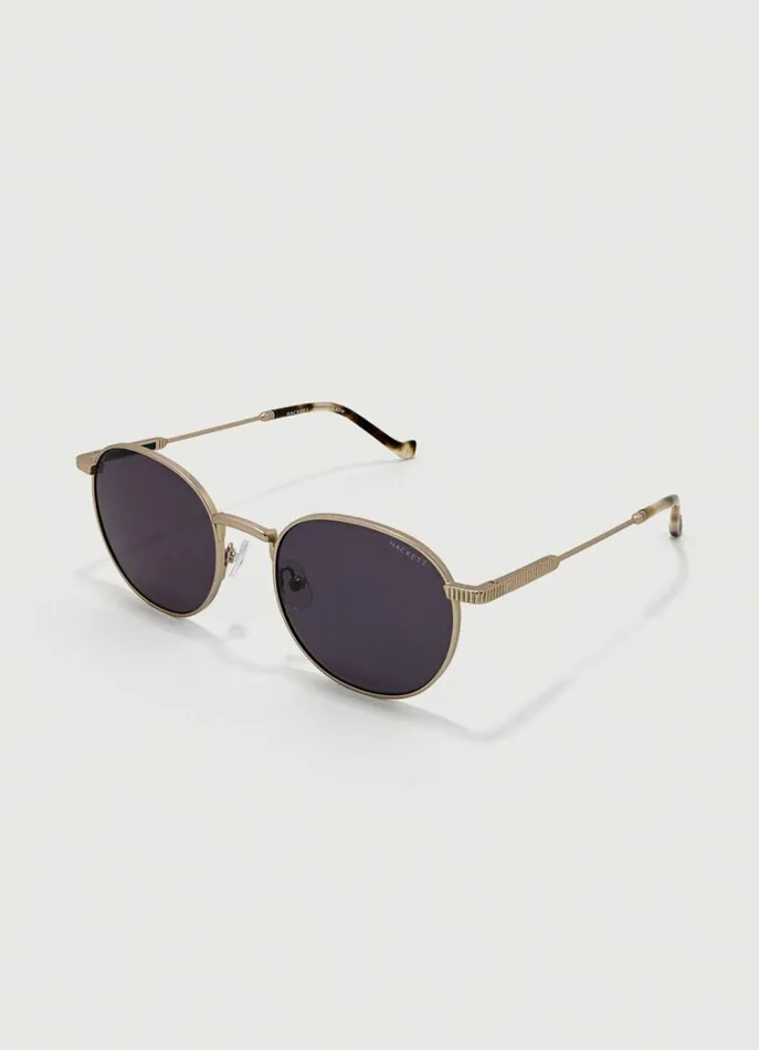 Men Sunglasses Hackett London Round Sunglasses Matt Lt Gold