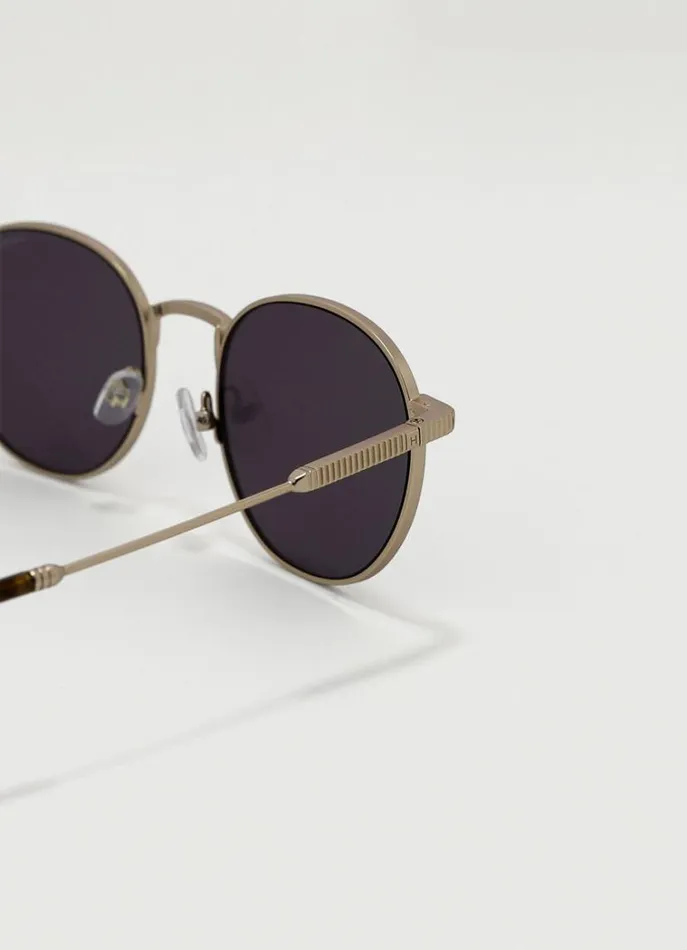 Men Sunglasses Hackett London Round Sunglasses Matt Lt Gold