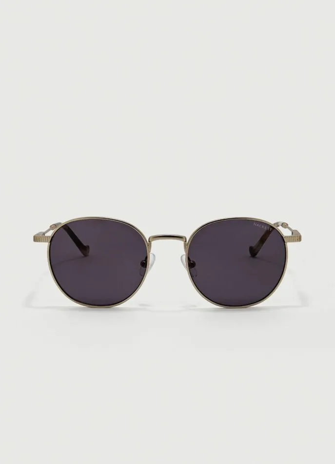Men Sunglasses Hackett London Round Sunglasses Matt Lt Gold