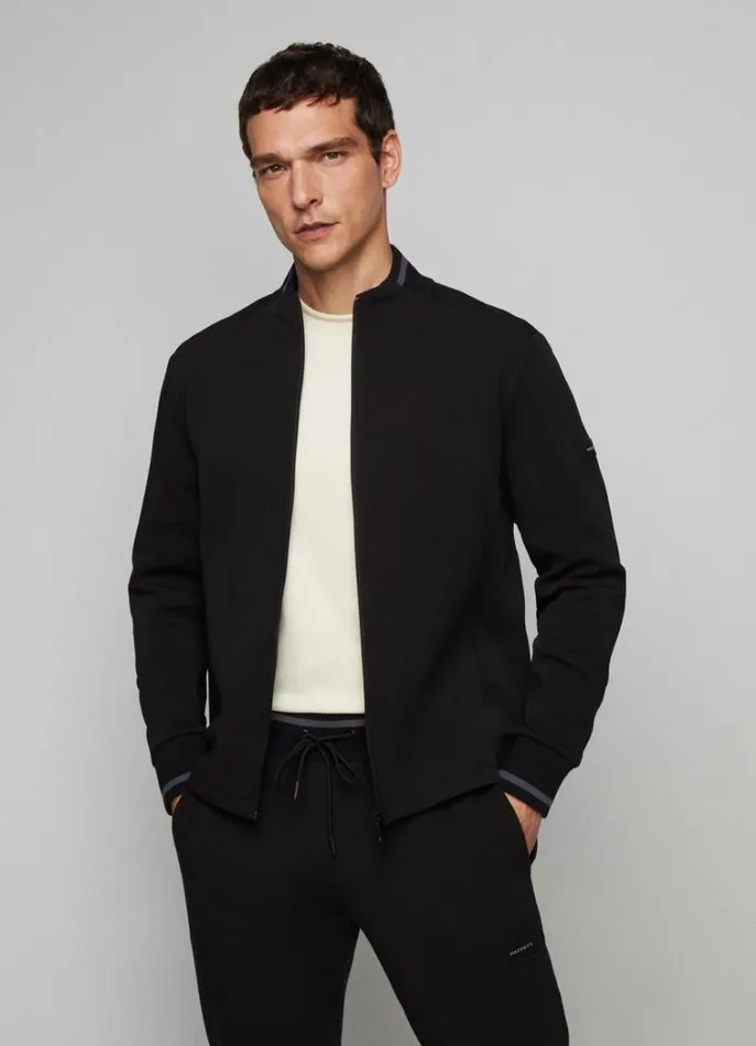 Men Sweatshirts Hackett London Hackett Sport Classic Fit Cardigan Black