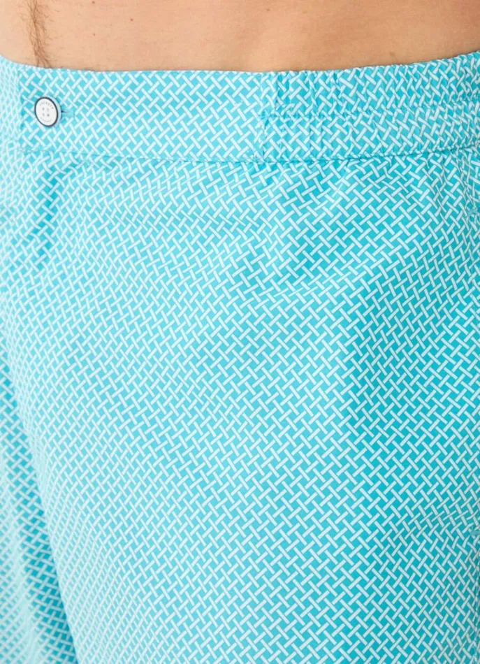 Men Swimwear Hackett London Mesh Swim Shorts Light Turquoise Blue