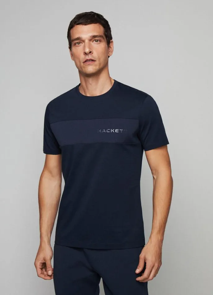 Men Tshirts Hackett London Hackett Sport Classic Fit TShirt Navy