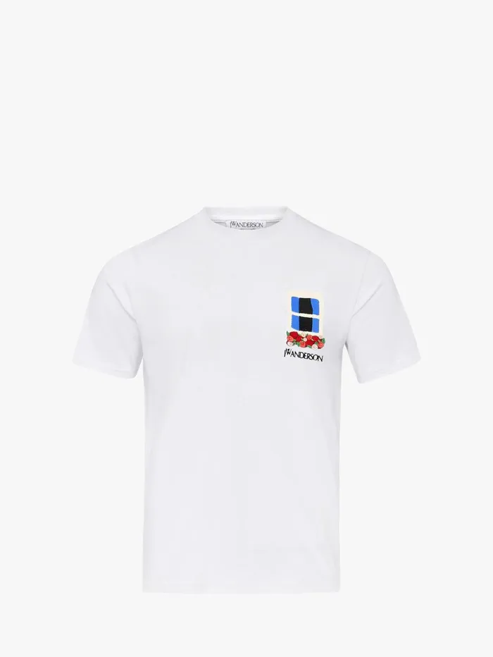 Men TShirts JW Anderson 039WINDOW039 EMBROIDERED SHIRT White