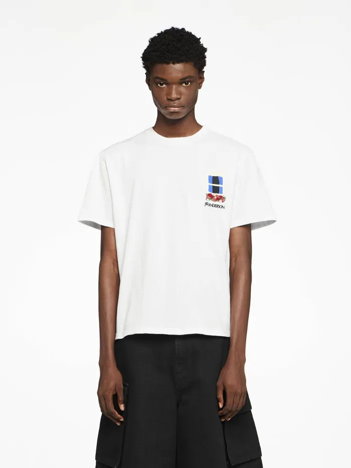 Men TShirts JW Anderson 039WINDOW039 EMBROIDERED SHIRT White Men TShirts JW Anderson 039WINDOW039 EMBROIDERED SHIRT White