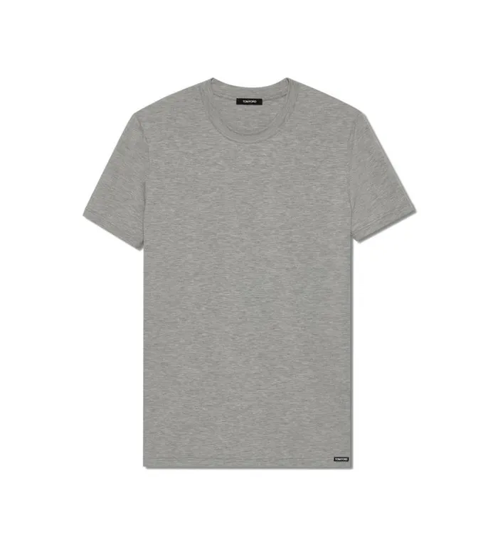 Men TSHIRTS Tom Ford Cotton Modal Crewneck TShirt Grey
